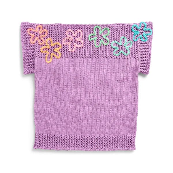 CROCHET PATTERN DOWNLOAD - FREE RED HEART AIRY KNIT TEE PATTERN, XS/S