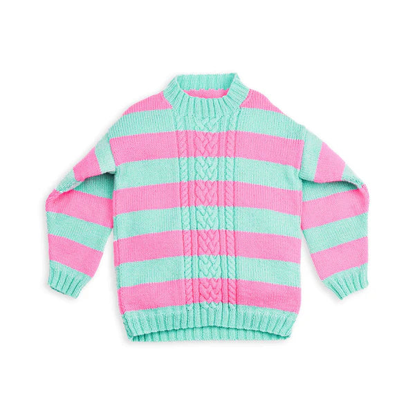 KNITTING PATTERN DOWNLOAD - Free Red Heart Knit Visual Cable Front Pullover Pattern, XS/S