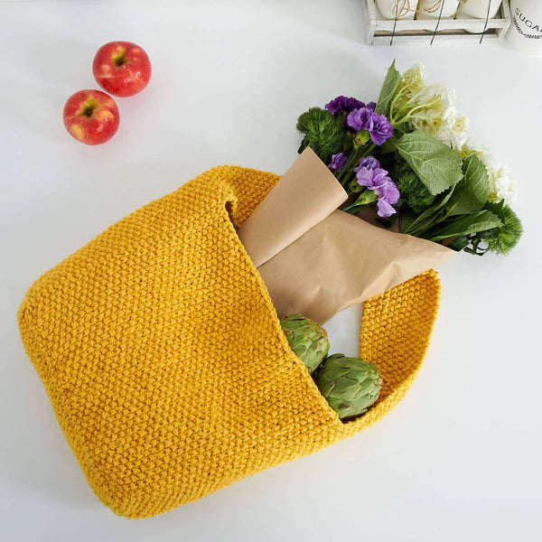 KNITTING PATTERN DOWNLOAD - FREE LILY SEED STITCH KNIT TOTE PATTERN