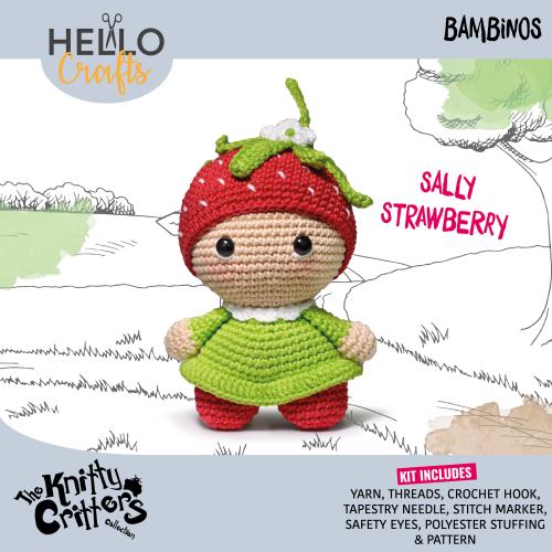 Knitty Critters - Bambinos - Amigurumi Crochet Kit - Sally Strawberry
