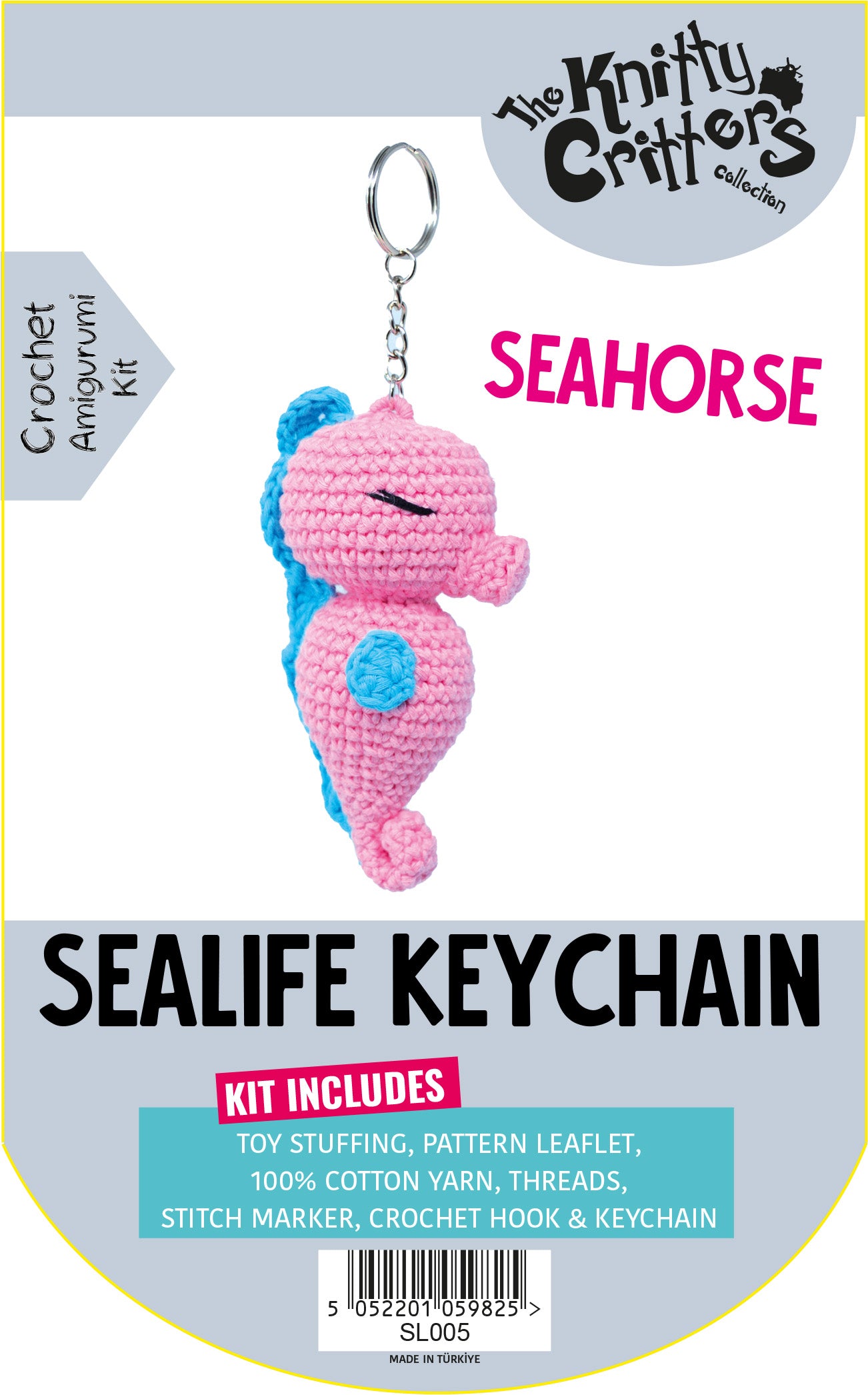 Knitty Critter - Sealife Keychain - Seahorse