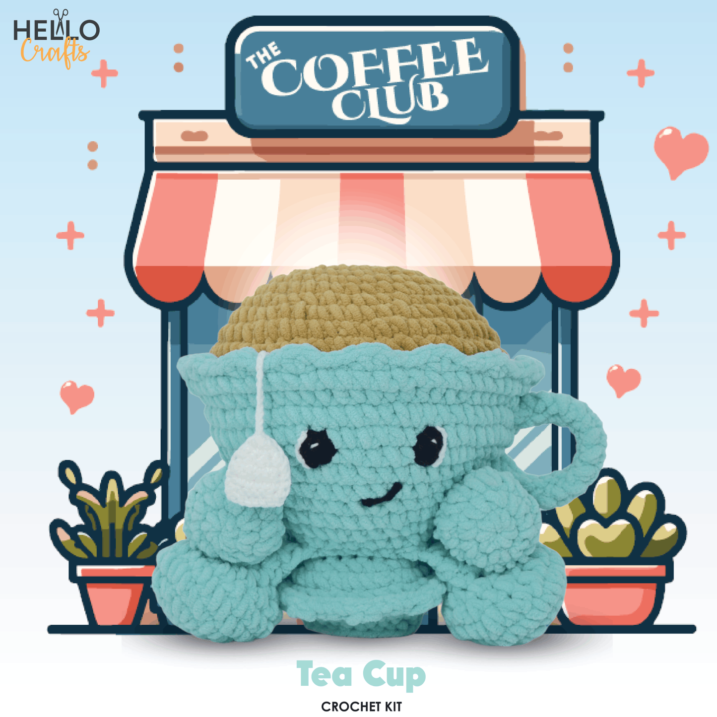 Knitty Critters Crochet Kit - The Coffee Club - Teacup
