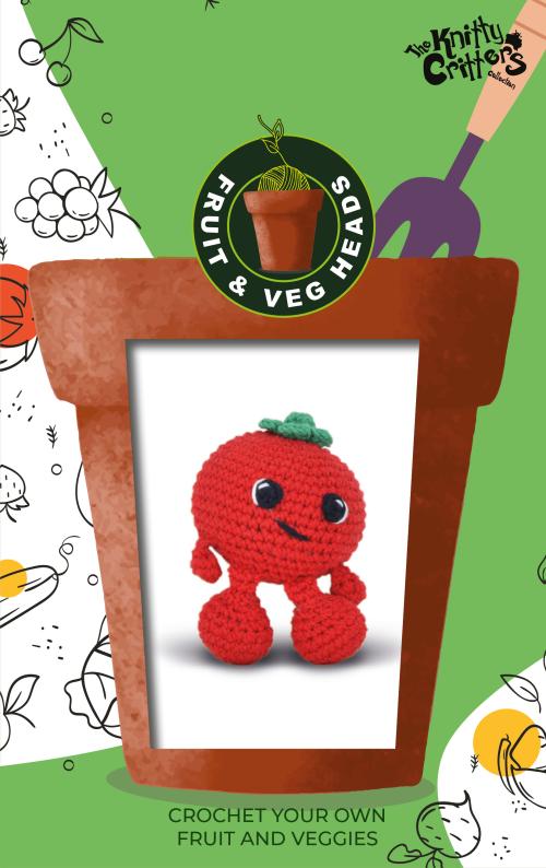 Knitty Critters - Fruit & Veg Heads Amigurumi Crochet Kit - Tomato Soup