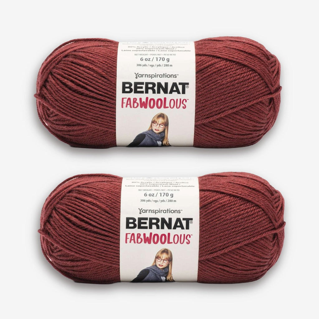 2 Ball Pack Bernat Fabwoolous Aran Yarn 160g