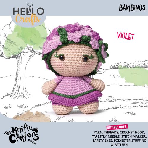 Knitty Critters - Bambinos - Amigurumi Crochet Kit - Violet