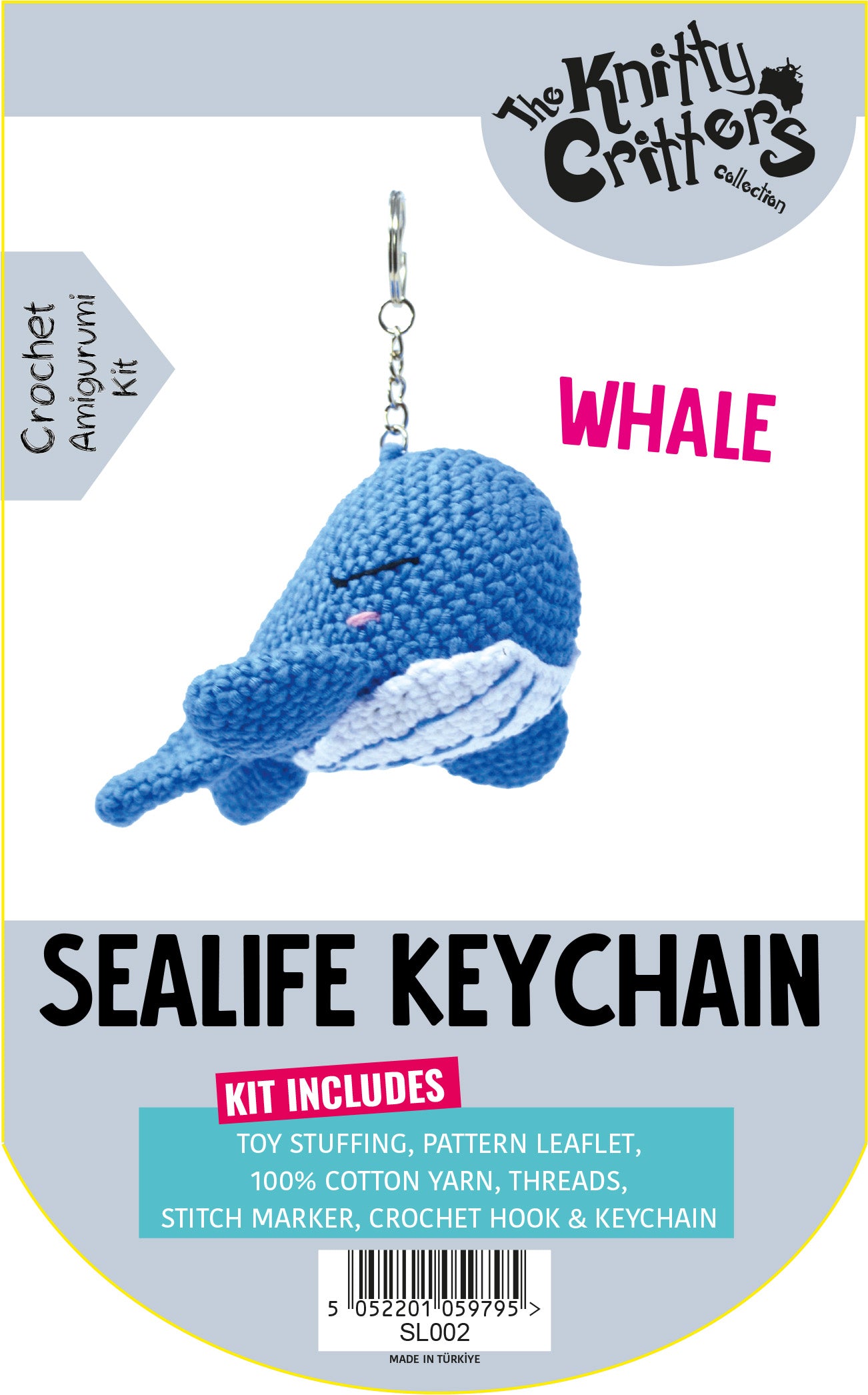 Knitty Critter - Sealife Keychain - Whale