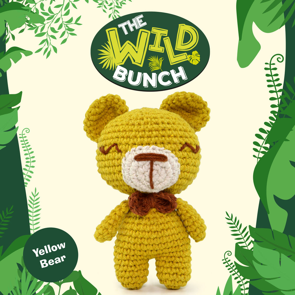 Knitty Critters - The Wild Bunch - Amigurumi Crochet Kit - Yellow Bear