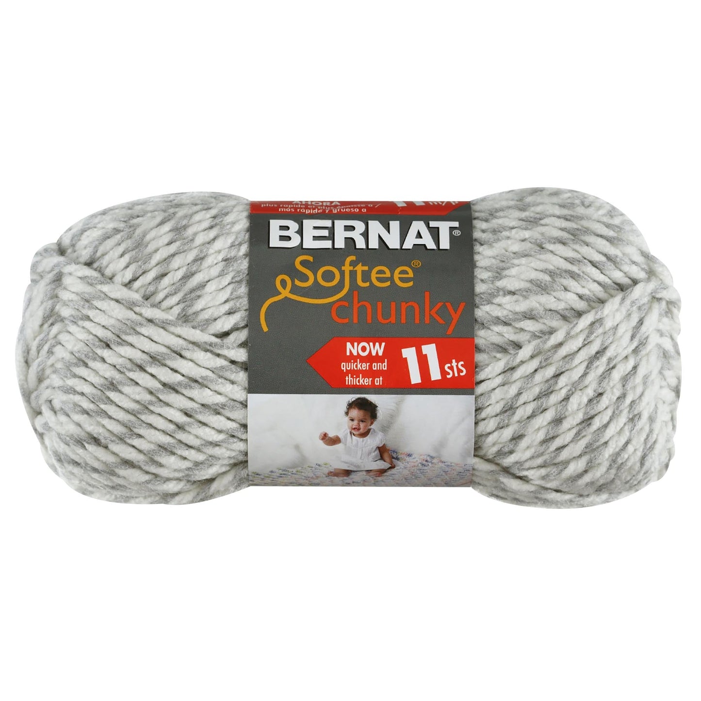 Bernat Softee Chunky Yarn Bundle super bulky # 6, 3 matasse True Grey 28044 Bernat Softee Chunky Yarn Bundle super bulky # 6, 3 matasse True Grey 28044