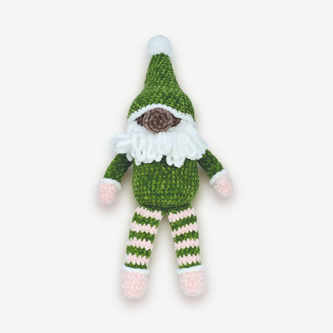 Knitty Critters - Velvet Christmas Crochet Kit - Green Gnome