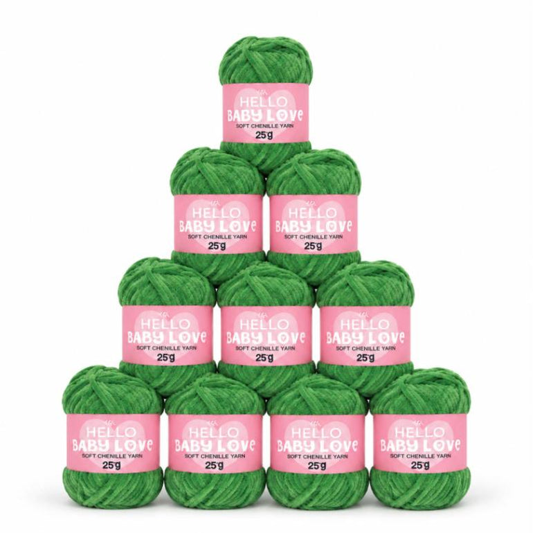 Hello Baby Love Soft Chenille Yarn - Pack of 10 - 209 Sage Green
