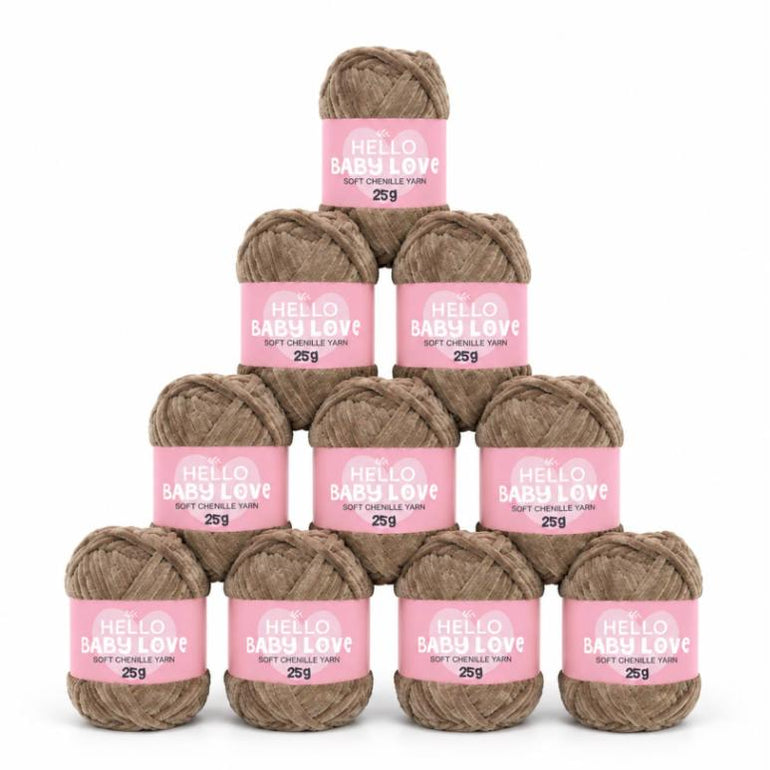 Hello Baby Love Soft Chenille Yarn - Pack of 10 - 229 Dark Brown