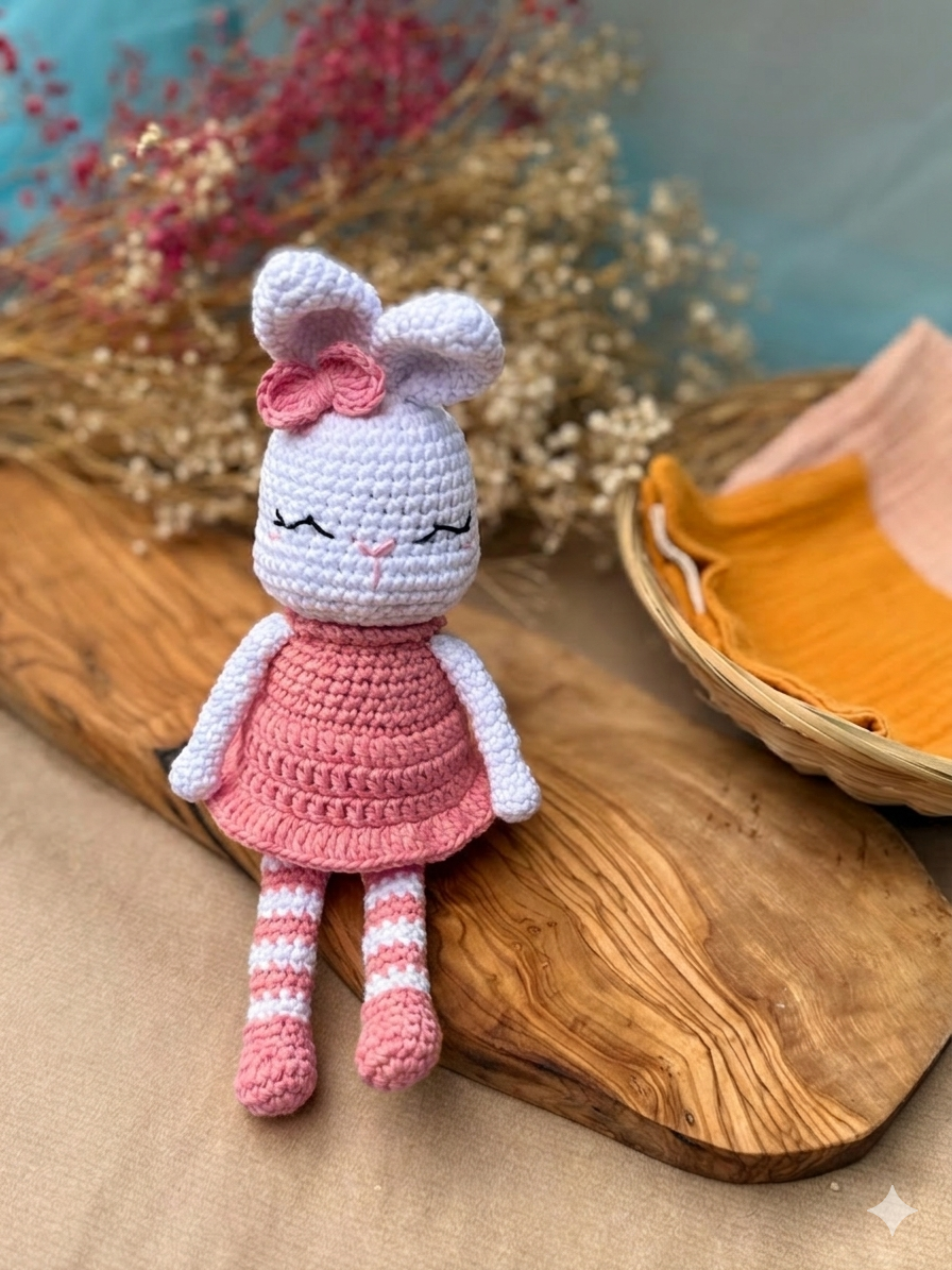 Knitty Critters Crochet Kit - Easter - Bunny with Pink Dress