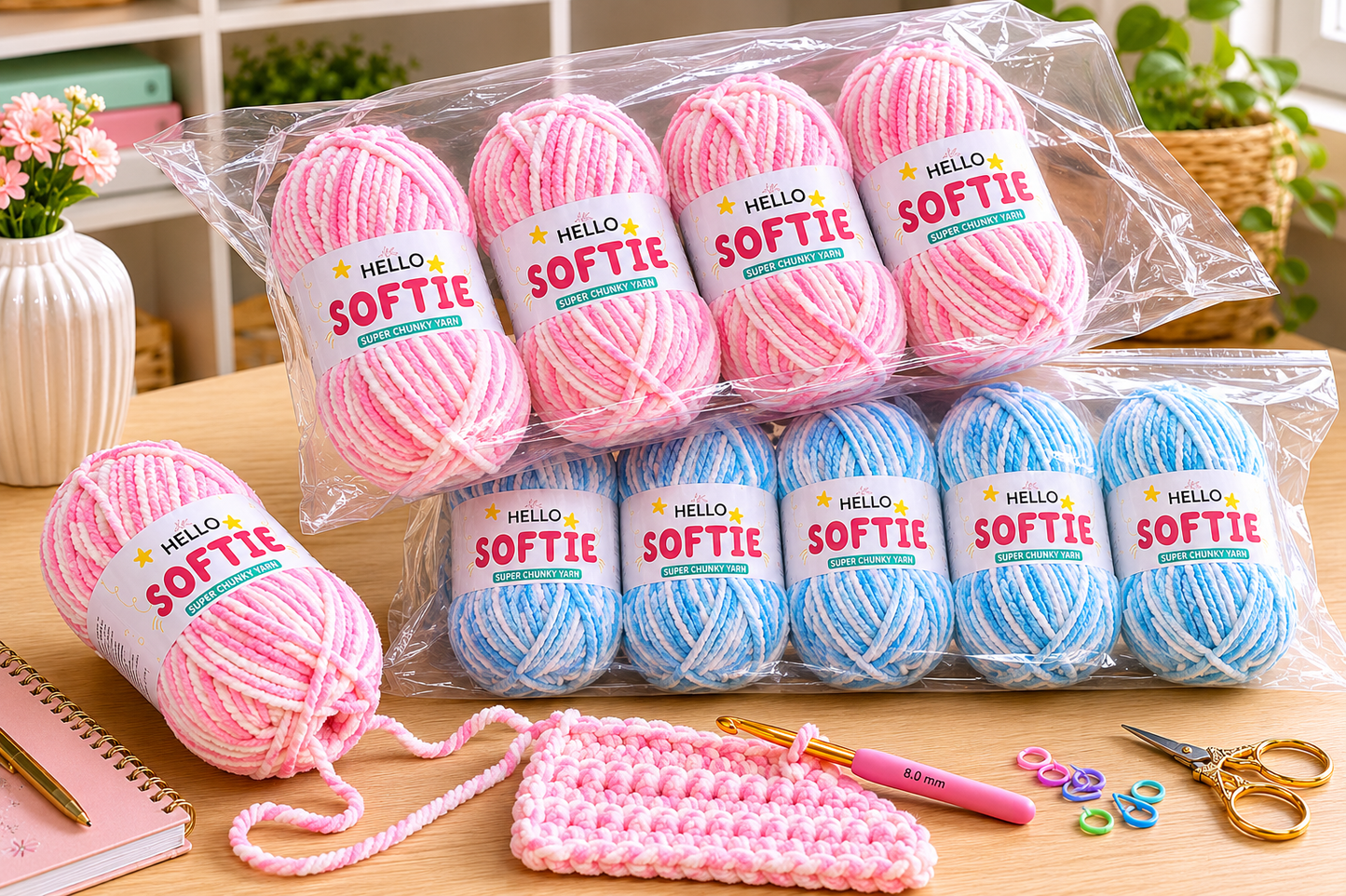 Hello Softie Ombre Super Chunky Yarn 5 x 100g