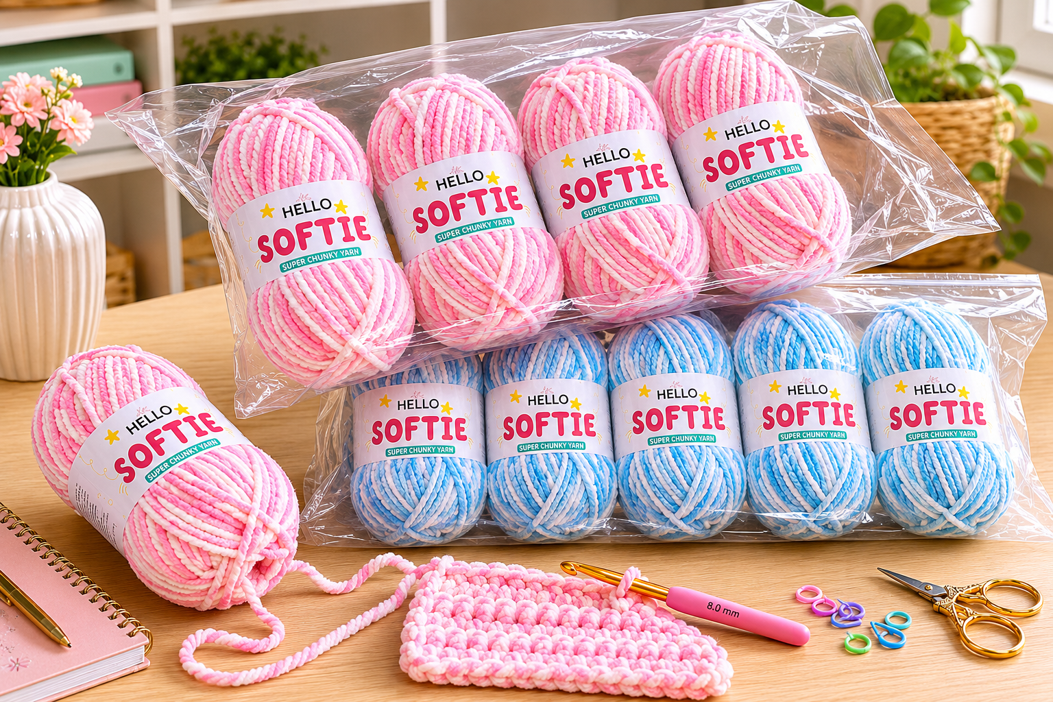 Hello Softie Ombre Super Chunky Yarn 5 x 100g