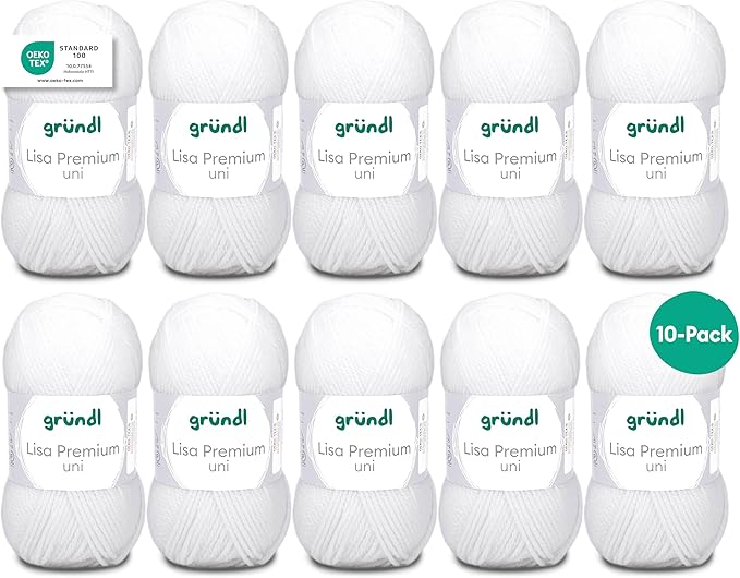 Grundl Lisa Uni DK Yarn 10 x 50g White