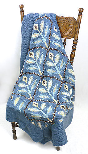 Caron Embroidered Flower Throw (Digital Download)