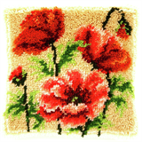 Vervaco Latch Hook Cushion Kit Poppy Field 40cm x 40cm