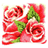 Vervaco Latch Hook Cushion Kit Pink Rose 40cm x 40cm