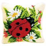 Vervaco Latch Hook Cushion Kit Ladybird 40cm x 40cm
