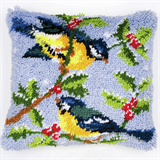Vervaco Latch Hook Cushion Kit Blue Tits 40cm x 40cm PN-0014147