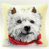 Vervaco Latch Hook Cushion Kit West Highland Terrier 40cm x 40cm