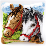 Vervaco Latch Hook Cushion Kit Ponies 40cm x 40cm