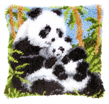 Vervaco Latch Hook Cushion Kit Panda 40cm x 40cm