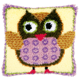 Vervaco Latch Hook Cushion Kit Miss Owl 40x40cm PN-0148894 - Readicut