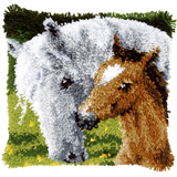 Vervaco Latch Hook Cushion Kit Horse & Foal 40cm x 40cm