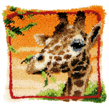 Vervaco Latch Hook Cushion Kit Giraffe Eating Leaves 40cm x 40cm