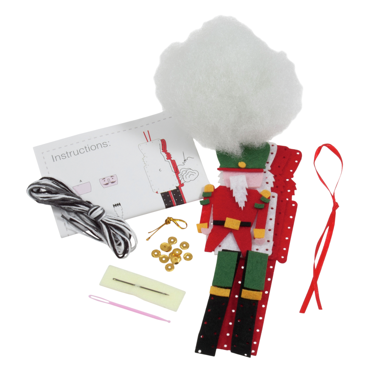 Felt Christmas Decoration Kit: Nutcracker