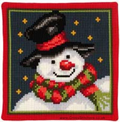 Vervaco Cushion Cross Stitch Kit Snowman PN-0008727