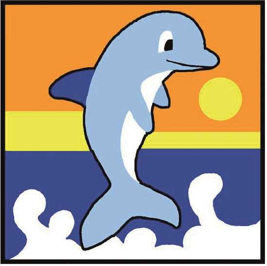 Printed Children's Canvas Tapestry Kit - Dolphin & Waves