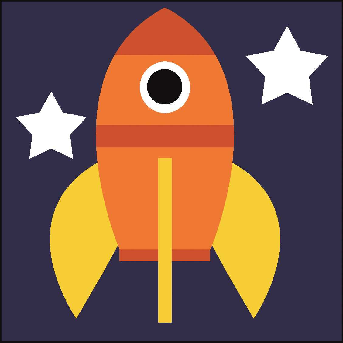 Printed Children's Canvas Tapestry Kit - Rocket Ship