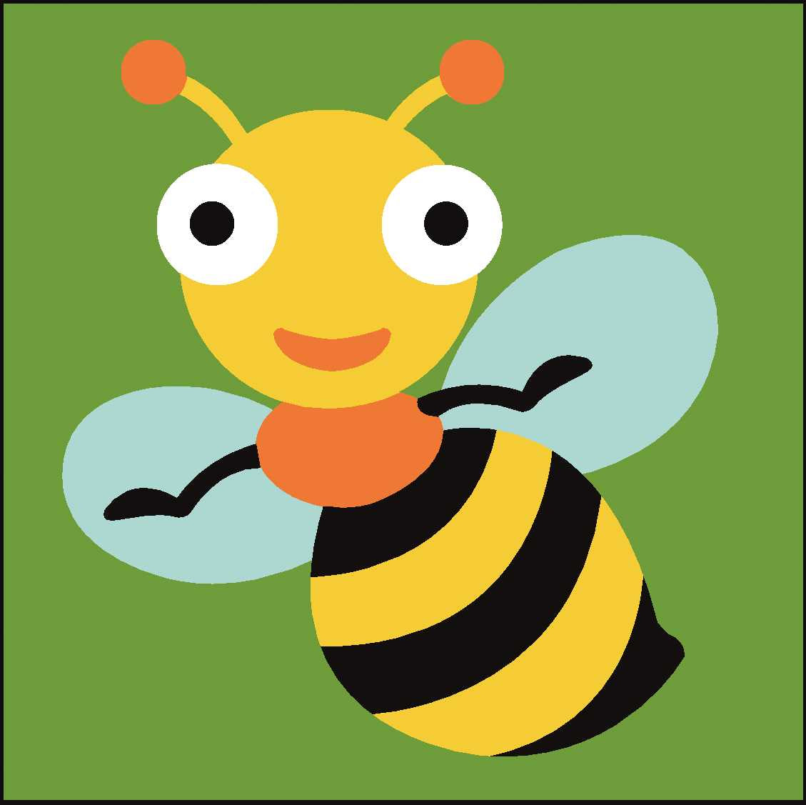 Printed Children's Canvas Tapestry Kit - Bee