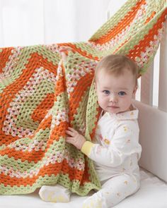 CROCHET PATTERN - Bernat Softee Baby - Big Granny Baby Blanket
