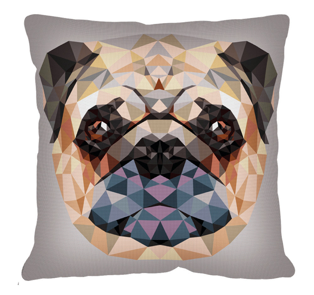 Printed Canvas Tapestry Cushion Kit - Pug