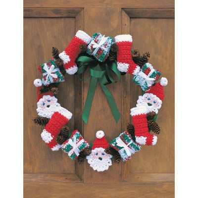 CROCHET PATTERN - Lily Sugar 'N Cream - Merry Christmas Wreath Crochet Pattern