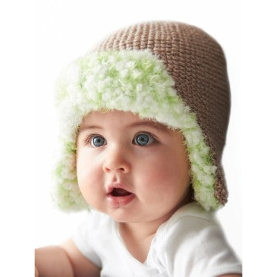 KNITTING PATTERN - Bernat Happy - Happy Lined Trapper Hat