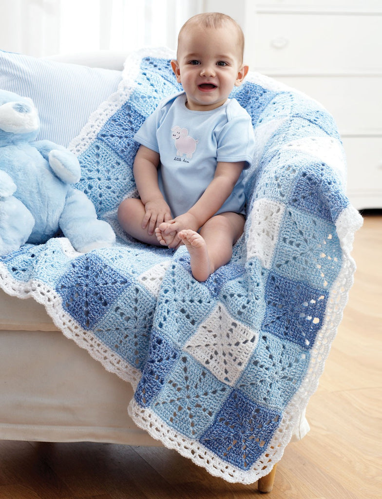 CROCHET PATTERN - Bernat Baby Co-Ordinates Gingham Blanket Pattern