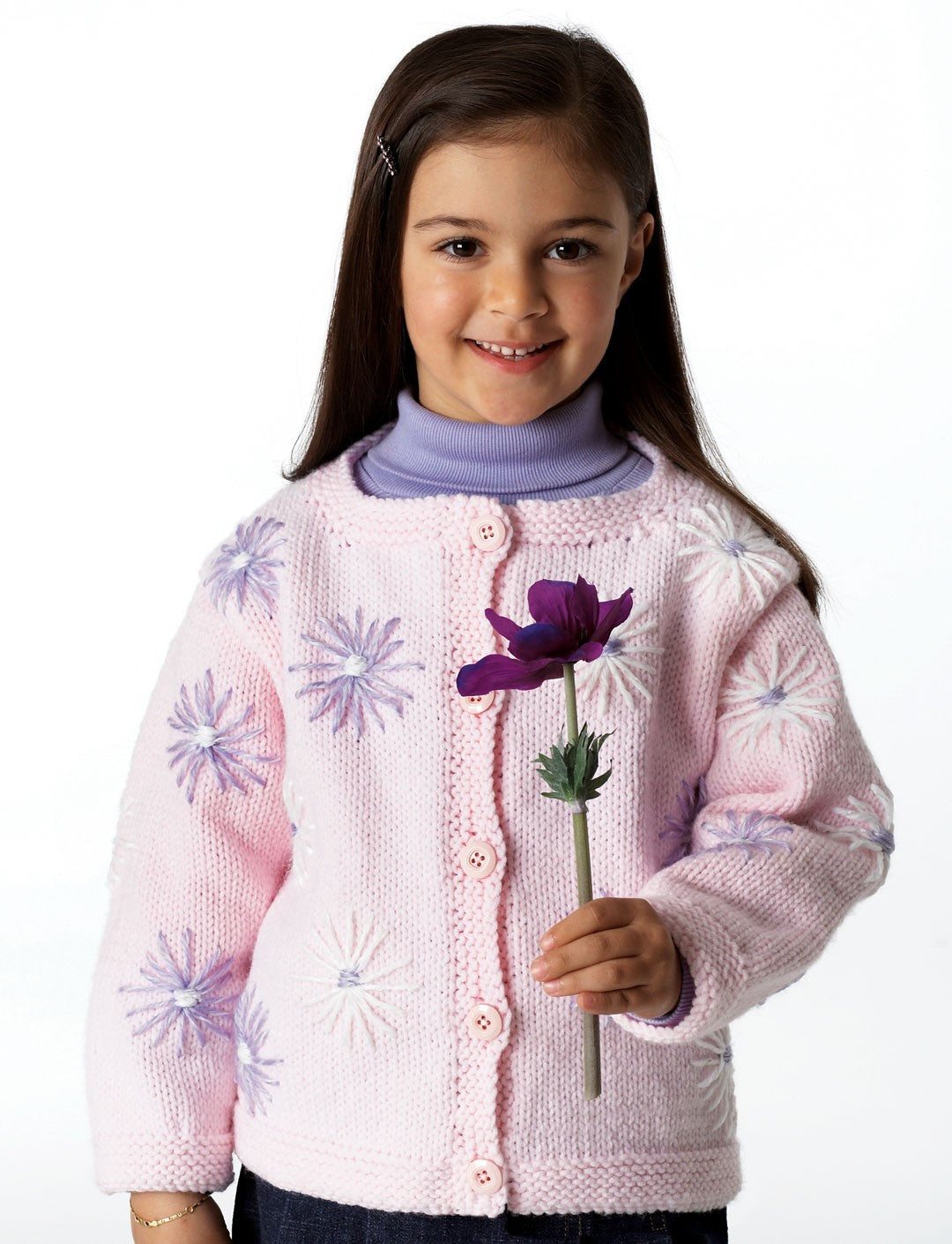 Bernat Super Value - Cardigan with Lazy Daisies (Digital Download)