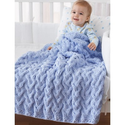 KNITTNG PATTERN - Baby Blanket - Shadow Cable Baby Blanket Knitting Pattern
