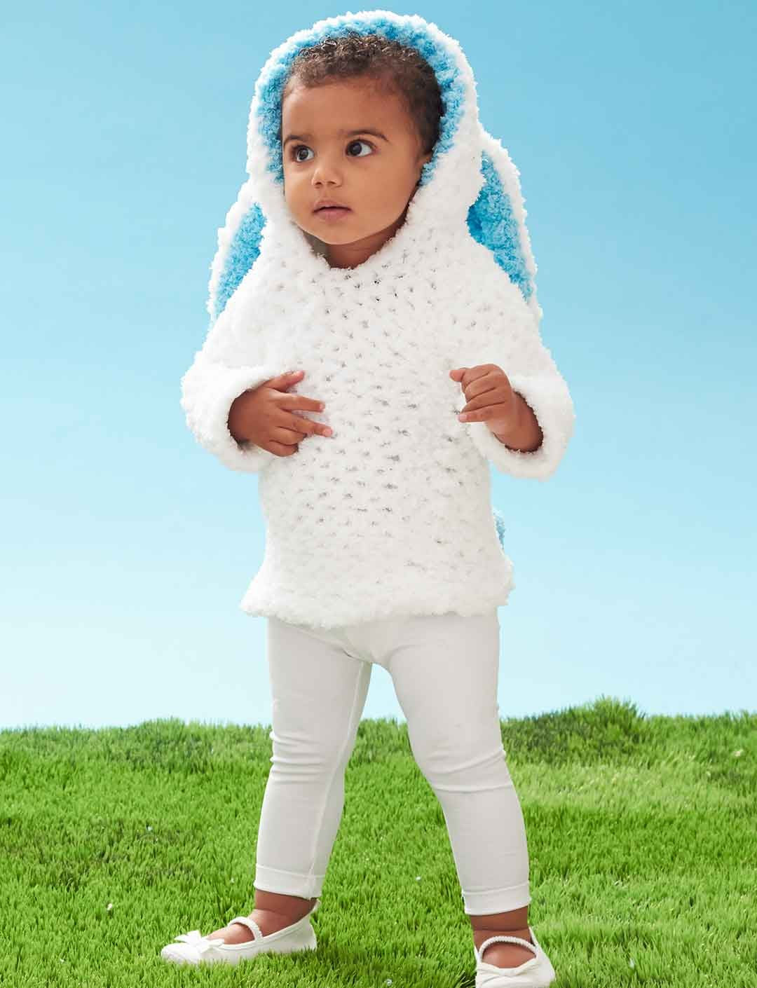 KNITTING PATTERN - Bernat Pipsqueak Hippity Hop Hoodie