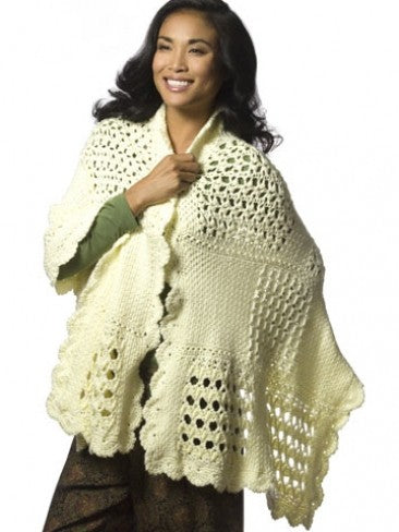KNITTING PATTERN - Caron Simply Soft Aran Wrap