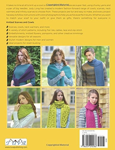 KNITTING BOOK - Knitted Scarves & Cowls - 30 Stylish Designs to Knit by Jody Long