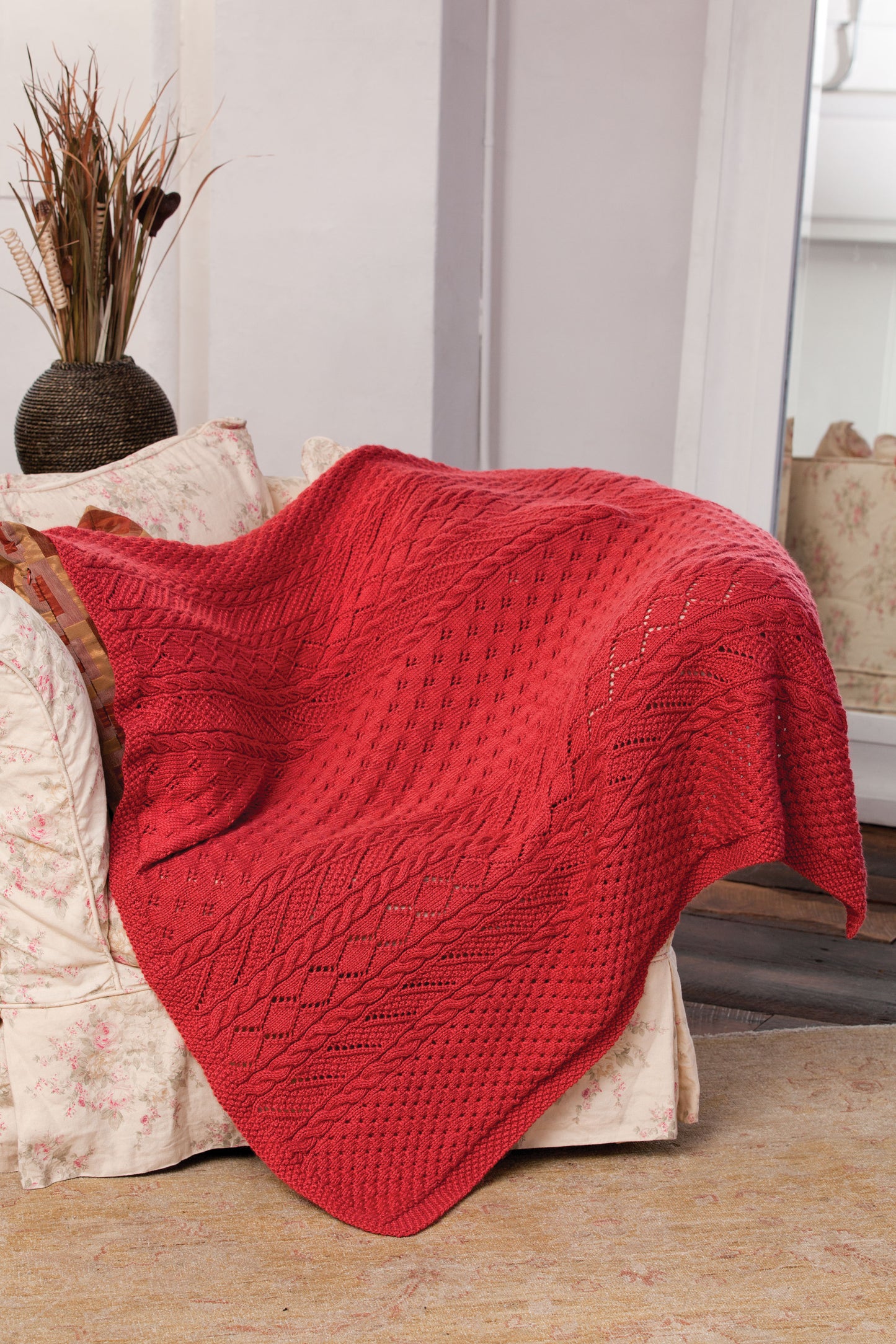 KNITTING PATTERN - Lace Panel Throw