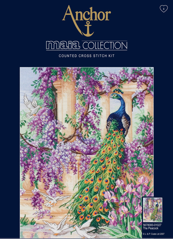 Counted Cross Stitch Kit: Maia Collection: The Peacock