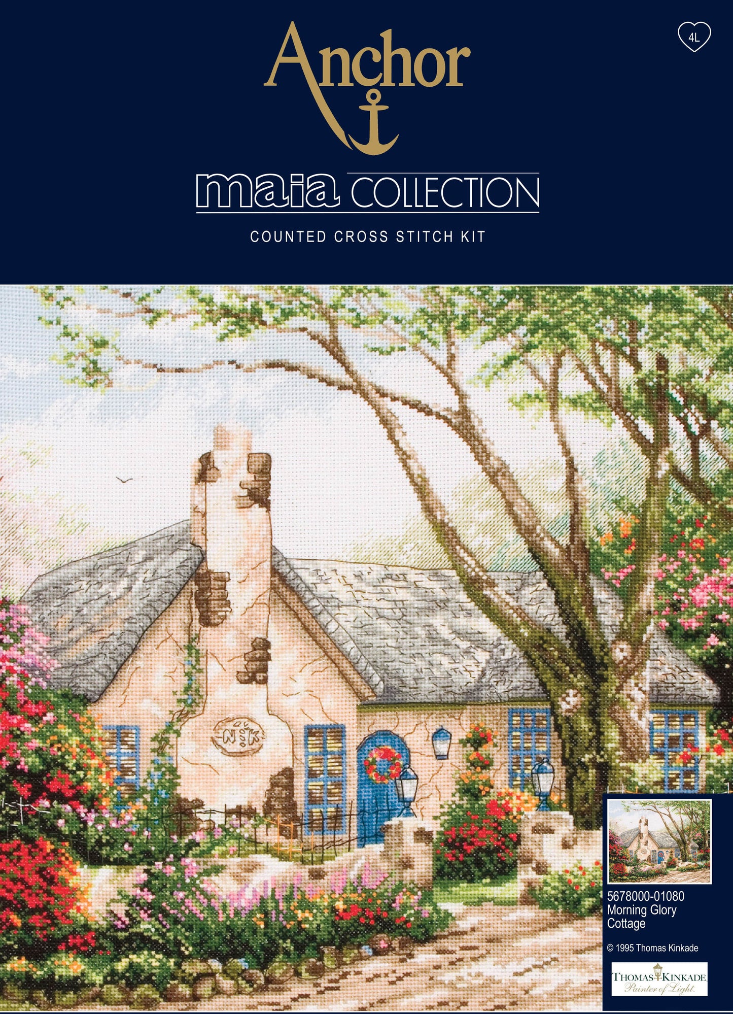 Counted Cross Stitch Kit: Maia Collection: Morning Glory Cottage