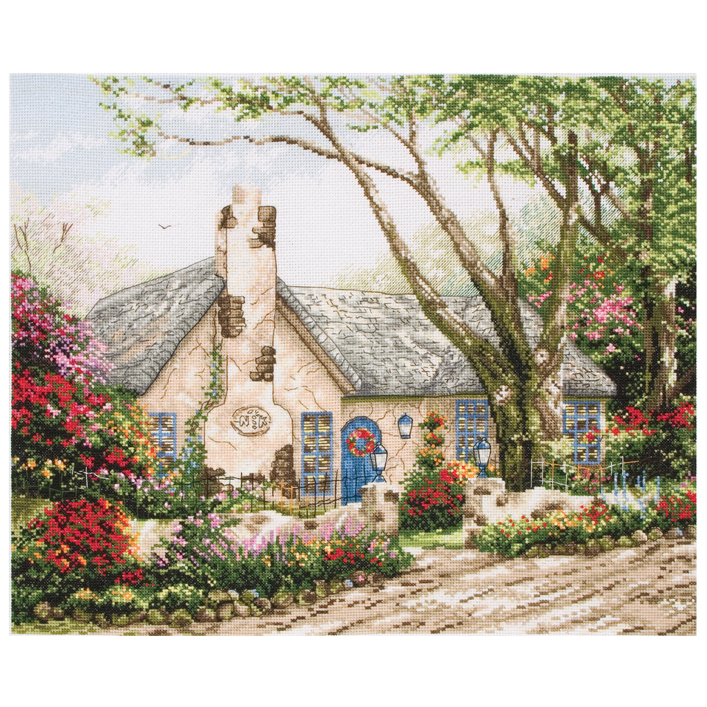 Counted Cross Stitch Kit: Maia Collection: Morning Glory Cottage
