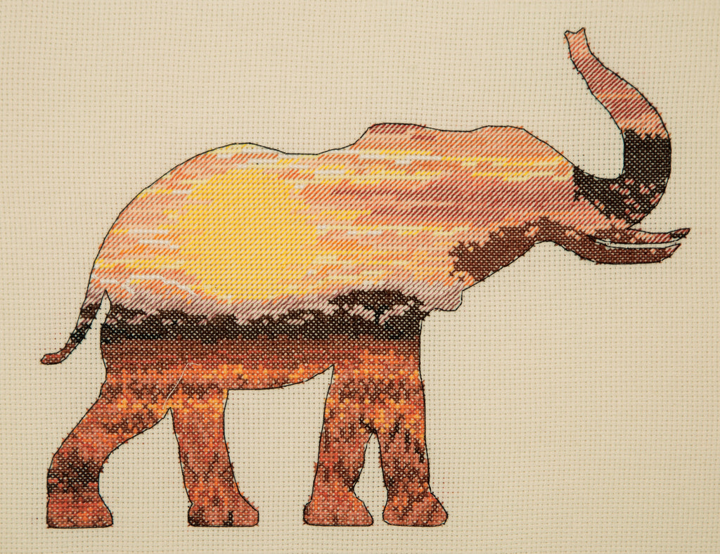 Counted Cross Stitch Kit: Maia Collection: Elephant Silhouette